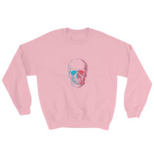 3D Skull Unisex Crewneck Sweatshirt, Collection Jolly Roger-Light Pink-S-Tamed Winds-tshirt-shop-and-sailing-blog-www-tamedwinds-com