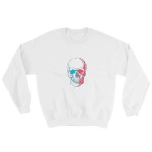 3D Skull Unisex Crewneck Sweatshirt, Collection Jolly Roger-White-S-Tamed Winds-tshirt-shop-and-sailing-blog-www-tamedwinds-com