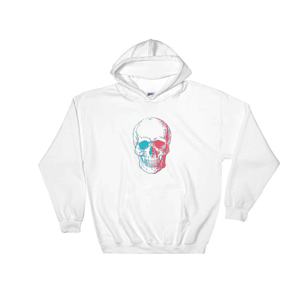 3D Skull Unisex Hooded Sweatshirt, Collection Jolly Roger-White-S-Tamed Winds-tshirt-shop-and-sailing-blog-www-tamedwinds-com