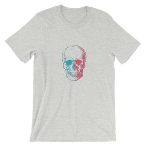 3D Skull Unisex T-Shirt, Collection Jolly Roger-Athletic Heather-S-Tamed Winds-tshirt-shop-and-sailing-blog-www-tamedwinds-com