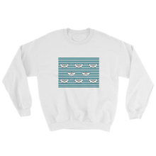 8 Paper Boats Unisex Crewneck Sweatshirt, Collection Origami Boat-White-S-Tamed Winds-tshirt-shop-and-sailing-blog-www-tamedwinds-com