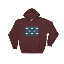 8 Paper Boats Unisex Hooded Sweatshirt, Collection Origami Boat-Maroon-S-Tamed Winds-tshirt-shop-and-sailing-blog-www-tamedwinds-com