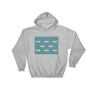 8 Paper Boats Unisex Hooded Sweatshirt, Collection Origami Boat-Sport Grey-S-Tamed Winds-tshirt-shop-and-sailing-blog-www-tamedwinds-com