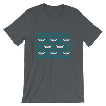 8 Paper Boats Unisex T-Shirt, Collection Origami Boat-Asphalt-S-Tamed Winds-tshirt-shop-and-sailing-blog-www-tamedwinds-com