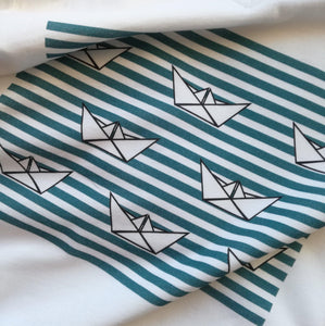 8 Paper Boats Unisex T-Shirt, Collection Origami Boat-Tamed Winds-tshirt-shop-and-sailing-blog-www-tamedwinds-com