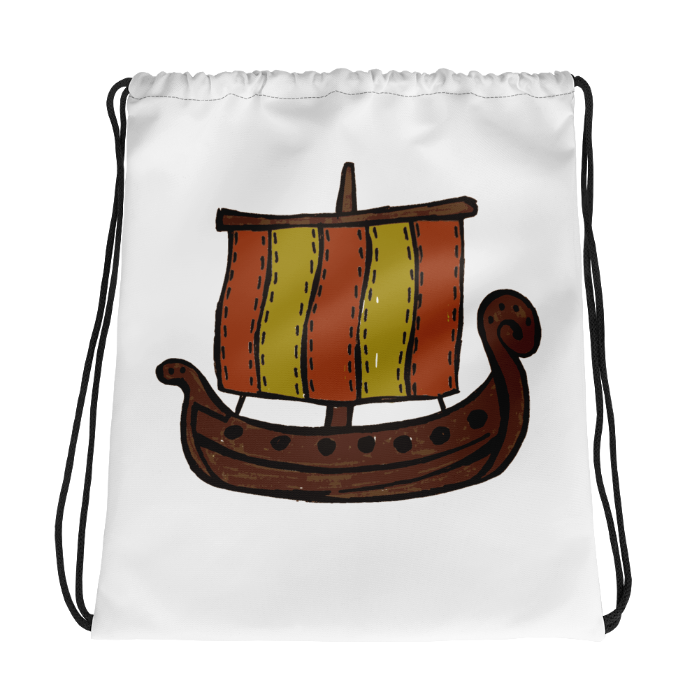 Ancient Greek Odysseus Ship Drawstring Bag, Collection Ships & Boats-Tamed Winds-tshirt-shop-and-sailing-blog-www-tamedwinds-com