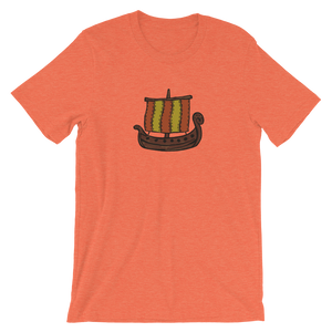 Ancient Greek Odysseus Ship Unisex T-Shirt, Collection Ships & Boats-Heather Orange-S-Tamed Winds-tshirt-shop-and-sailing-blog-www-tamedwinds-com