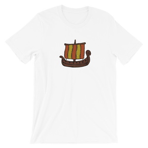 Ancient Greek Odysseus Ship Unisex T-Shirt, Collection Ships & Boats-White-XS-Tamed Winds-tshirt-shop-and-sailing-blog-www-tamedwinds-com