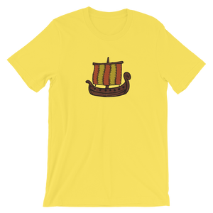 Ancient Greek Odysseus Ship Unisex T-Shirt, Collection Ships & Boats-Yellow-S-Tamed Winds-tshirt-shop-and-sailing-blog-www-tamedwinds-com