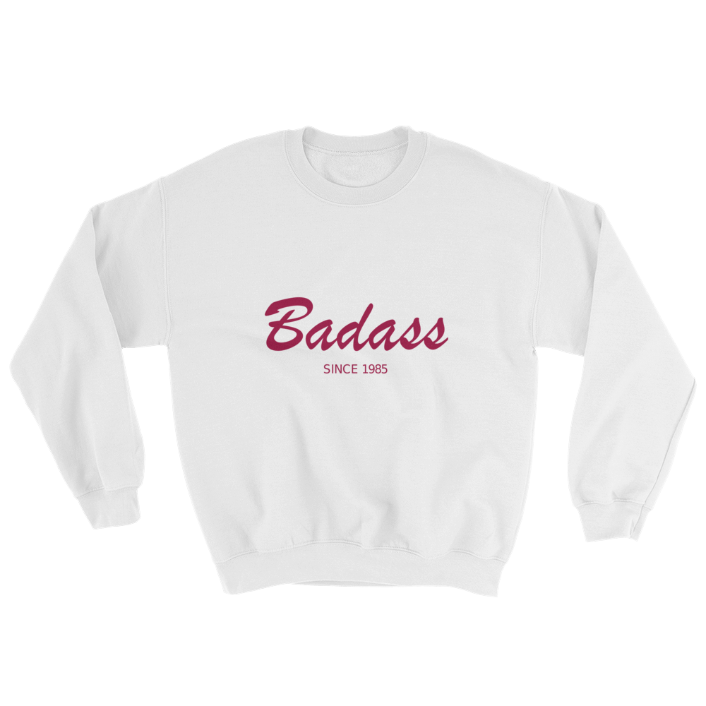 Badass Unisex Crewneck Sweatshirt, Collection Nicknames-White-S-Tamed Winds-tshirt-shop-and-sailing-blog-www-tamedwinds-com