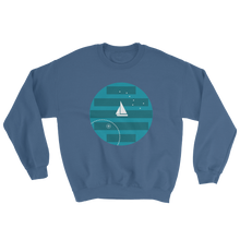 Big Dipper Unisex Crewneck Sweatshirt, Collection Fjaka-Indigo Blue-S-Tamed Winds-tshirt-shop-and-sailing-blog-www-tamedwinds-com