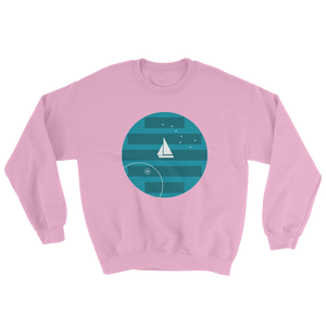 Big Dipper Unisex Crewneck Sweatshirt, Collection Fjaka-Light Pink-S-Tamed Winds-tshirt-shop-and-sailing-blog-www-tamedwinds-com
