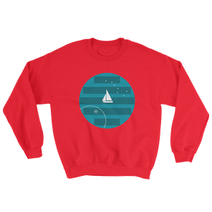 Big Dipper Unisex Crewneck Sweatshirt, Collection Fjaka-Red-S-Tamed Winds-tshirt-shop-and-sailing-blog-www-tamedwinds-com