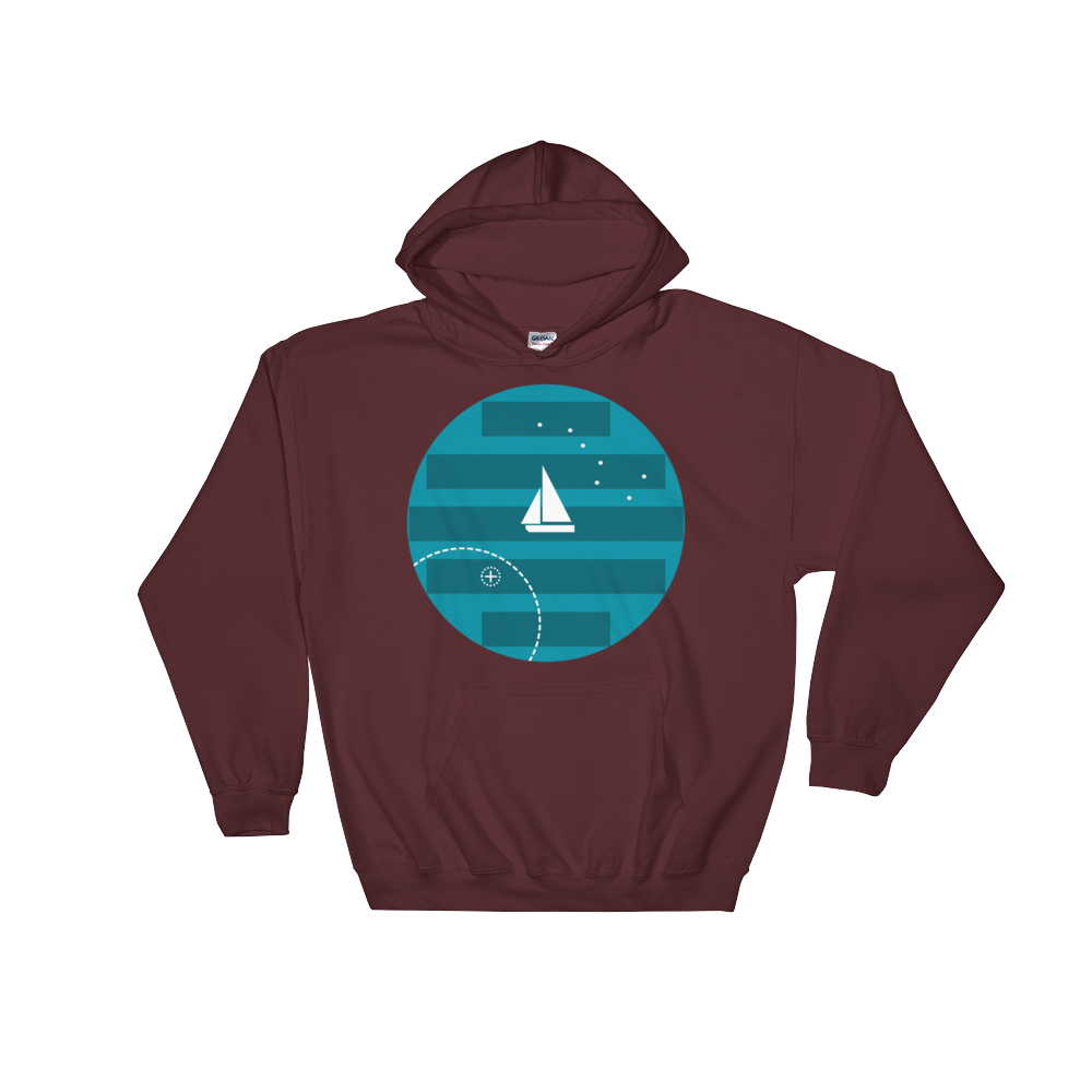 Big Dipper Unisex Hooded Sweatshirt, Collection Fjaka-Maroon-S-Tamed Winds-tshirt-shop-and-sailing-blog-www-tamedwinds-com