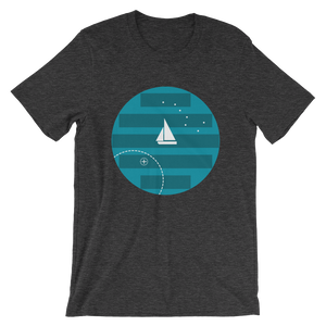 Big Dipper Unisex T-Shirt, Collection Fjaka-Dark Grey Heather-S-Tamed Winds-tshirt-shop-and-sailing-blog-www-tamedwinds-com