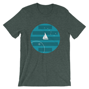 Big Dipper Unisex T-Shirt, Collection Fjaka-Heather Forest-S-Tamed Winds-tshirt-shop-and-sailing-blog-www-tamedwinds-com