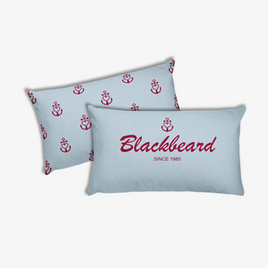Blackbeard Light Grayish Blue Decorative Pillow, Collection Pirate Tales-Tamed Winds-tshirt-shop-and-sailing-blog-www-tamedwinds-com