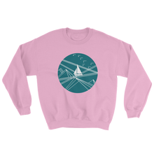 Blue Stormy Big Dipper Unisex Crewneck Sweatshirt, Collection Fjaka-Light Pink-S-Tamed Winds-tshirt-shop-and-sailing-blog-www-tamedwinds-com