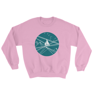 Blue Stormy Big Dipper Unisex Crewneck Sweatshirt, Collection Fjaka-Light Pink-S-Tamed Winds-tshirt-shop-and-sailing-blog-www-tamedwinds-com