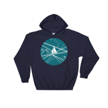 Blue Stormy Big Dipper Unisex Hooded Sweatshirt, Collection Fjaka-Navy-S-Tamed Winds-tshirt-shop-and-sailing-blog-www-tamedwinds-com