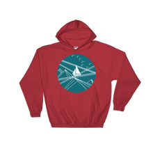 Blue Stormy Big Dipper Unisex Hooded Sweatshirt, Collection Fjaka-Red-S-Tamed Winds-tshirt-shop-and-sailing-blog-www-tamedwinds-com