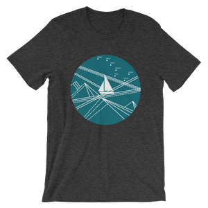 Blue Stormy Big Dipper Unisex T-Shirt, Collection Fjaka-Dark Grey Heather-S-Tamed Winds-tshirt-shop-and-sailing-blog-www-tamedwinds-com