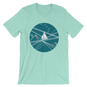 Blue Stormy Big Dipper Unisex T-Shirt, Collection Fjaka-Heather Mint-S-Tamed Winds-tshirt-shop-and-sailing-blog-www-tamedwinds-com