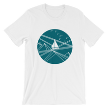 Blue Stormy Big Dipper Unisex T-Shirt, Collection Fjaka-White-S-Tamed Winds-tshirt-shop-and-sailing-blog-www-tamedwinds-com