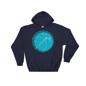 Compass Unisex Hooded Sweatshirt, Collection Fjaka-Navy-S-Tamed Winds-tshirt-shop-and-sailing-blog-www-tamedwinds-com