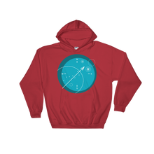 Compass Unisex Hooded Sweatshirt, Collection Fjaka-Red-S-Tamed Winds-tshirt-shop-and-sailing-blog-www-tamedwinds-com