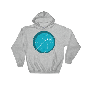 Compass Unisex Hooded Sweatshirt, Collection Fjaka-Sport Grey-S-Tamed Winds-tshirt-shop-and-sailing-blog-www-tamedwinds-com