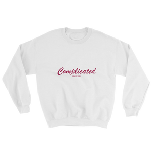 Complicated Unisex Crewneck Sweatshirt, Collection Nicknames-White-S-Tamed Winds-tshirt-shop-and-sailing-blog-www-tamedwinds-com