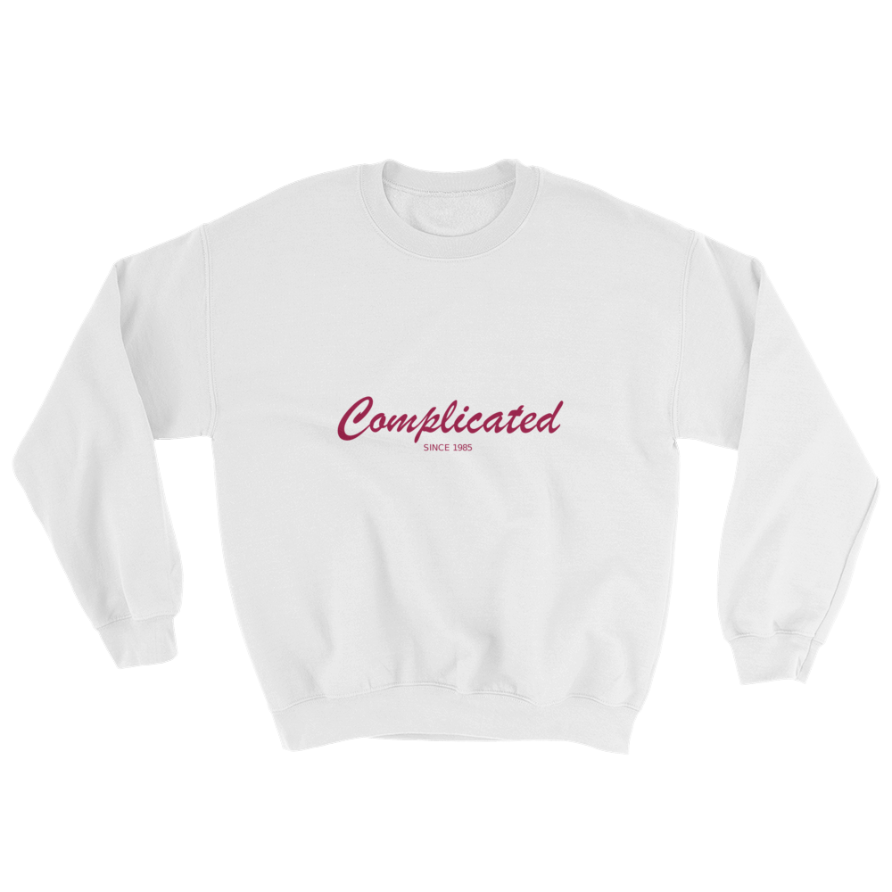 Complicated Unisex Crewneck Sweatshirt, Collection Nicknames-White-S-Tamed Winds-tshirt-shop-and-sailing-blog-www-tamedwinds-com