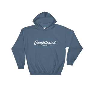 Complicated Unisex Hooded Sweatshirt, Collection Nicknames-Indigo Blue-S-Tamed Winds-tshirt-shop-and-sailing-blog-www-tamedwinds-com