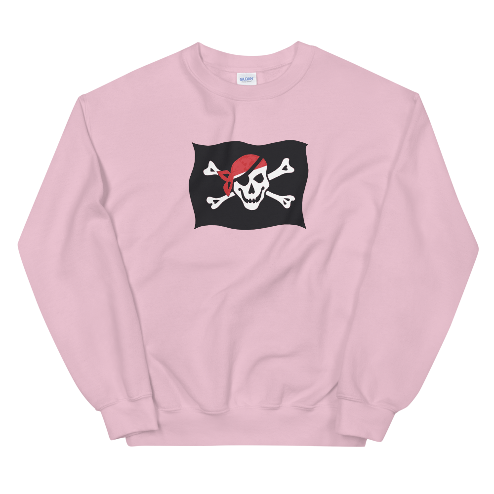 Courtesy Flag Unisex Crewneck Sweatshirt, Collection Ships & Boats-Light Pink-S-Tamed Winds-tshirt-shop-and-sailing-blog-www-tamedwinds-com