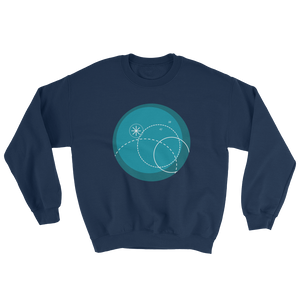 Deep Blue Unisex Crewneck Sweatshirt, Collection Fjaka-Navy-S-Tamed Winds-tshirt-shop-and-sailing-blog-www-tamedwinds-com