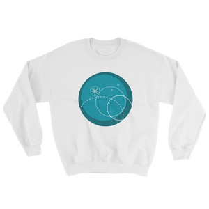 Deep Blue Unisex Crewneck Sweatshirt, Collection Fjaka-White-S-Tamed Winds-tshirt-shop-and-sailing-blog-www-tamedwinds-com