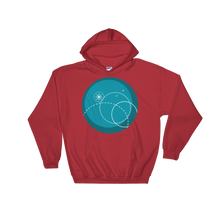 Deep Blue Unisex Hooded Sweatshirt, Collection Fjaka-Red-S-Tamed Winds-tshirt-shop-and-sailing-blog-www-tamedwinds-com