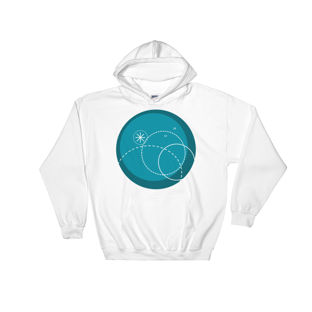 Deep Blue Unisex Hooded Sweatshirt, Collection Fjaka-White-S-Tamed Winds-tshirt-shop-and-sailing-blog-www-tamedwinds-com