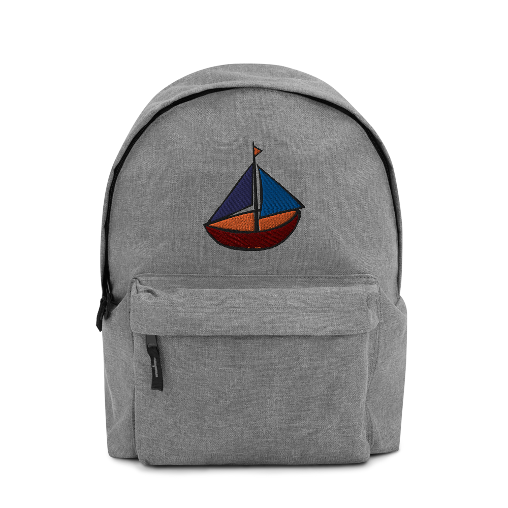 Dinghy Embroidered Backpack, Collection Ships & Boats-Tamed Winds-tshirt-shop-and-sailing-blog-www-tamedwinds-com