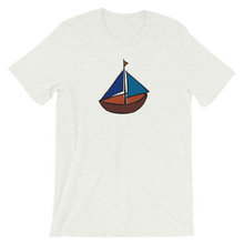 Dinghy Unisex T-Shirt, Collection Ships & Boats-Ash-S-Tamed Winds-tshirt-shop-and-sailing-blog-www-tamedwinds-com