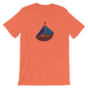Dinghy Unisex T-Shirt, Collection Ships & Boats-Heather Orange-S-Tamed Winds-tshirt-shop-and-sailing-blog-www-tamedwinds-com