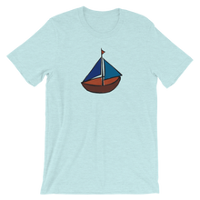 Dinghy Unisex T-Shirt, Collection Ships & Boats-Heather Prism Ice Blue-XS-Tamed Winds-tshirt-shop-and-sailing-blog-www-tamedwinds-com