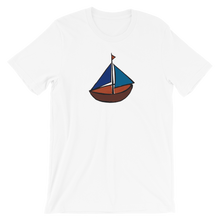Dinghy Unisex T-Shirt, Collection Ships & Boats-White-XS-Tamed Winds-tshirt-shop-and-sailing-blog-www-tamedwinds-com