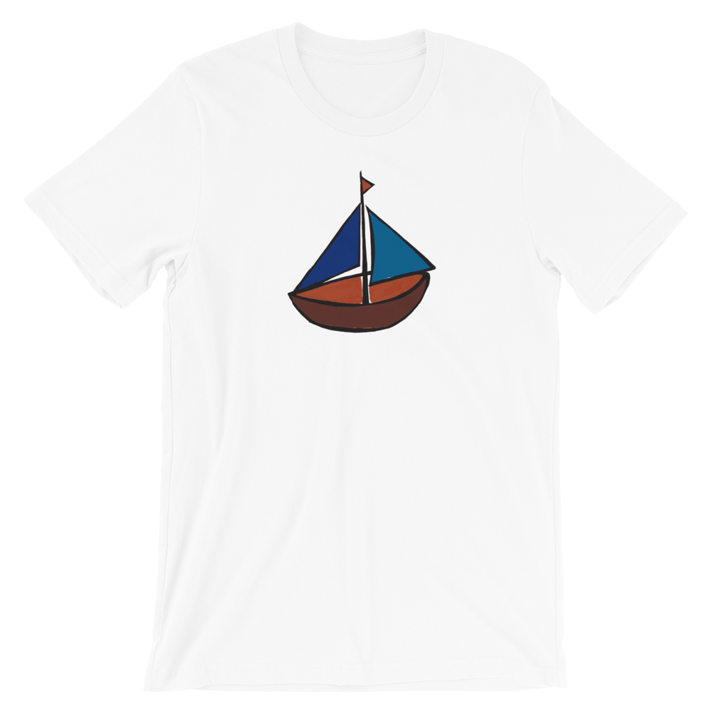 Dinghy Unisex T-Shirt, Collection Ships & Boats-White-XS-Tamed Winds-tshirt-shop-and-sailing-blog-www-tamedwinds-com