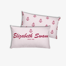Elizabeth Swann Light Grayish Pink Decorative Pillow, Collection Pirate Tales-Tamed Winds-tshirt-shop-and-sailing-blog-www-tamedwinds-com