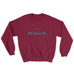 Follow Me Unisex Crewneck Sweatshirt, Collection Origami Boat-Maroon-S-Tamed Winds-tshirt-shop-and-sailing-blog-www-tamedwinds-com
