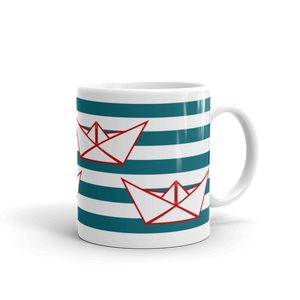 Four Paper Boats Mug 325 ml, Collection Origami Boat-Tamed Winds-tshirt-shop-and-sailing-blog-www-tamedwinds-com