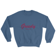 Greedy Unisex Crewneck Sweatshirt, Collection Nicknames-Indigo Blue-S-Tamed Winds-tshirt-shop-and-sailing-blog-www-tamedwinds-com