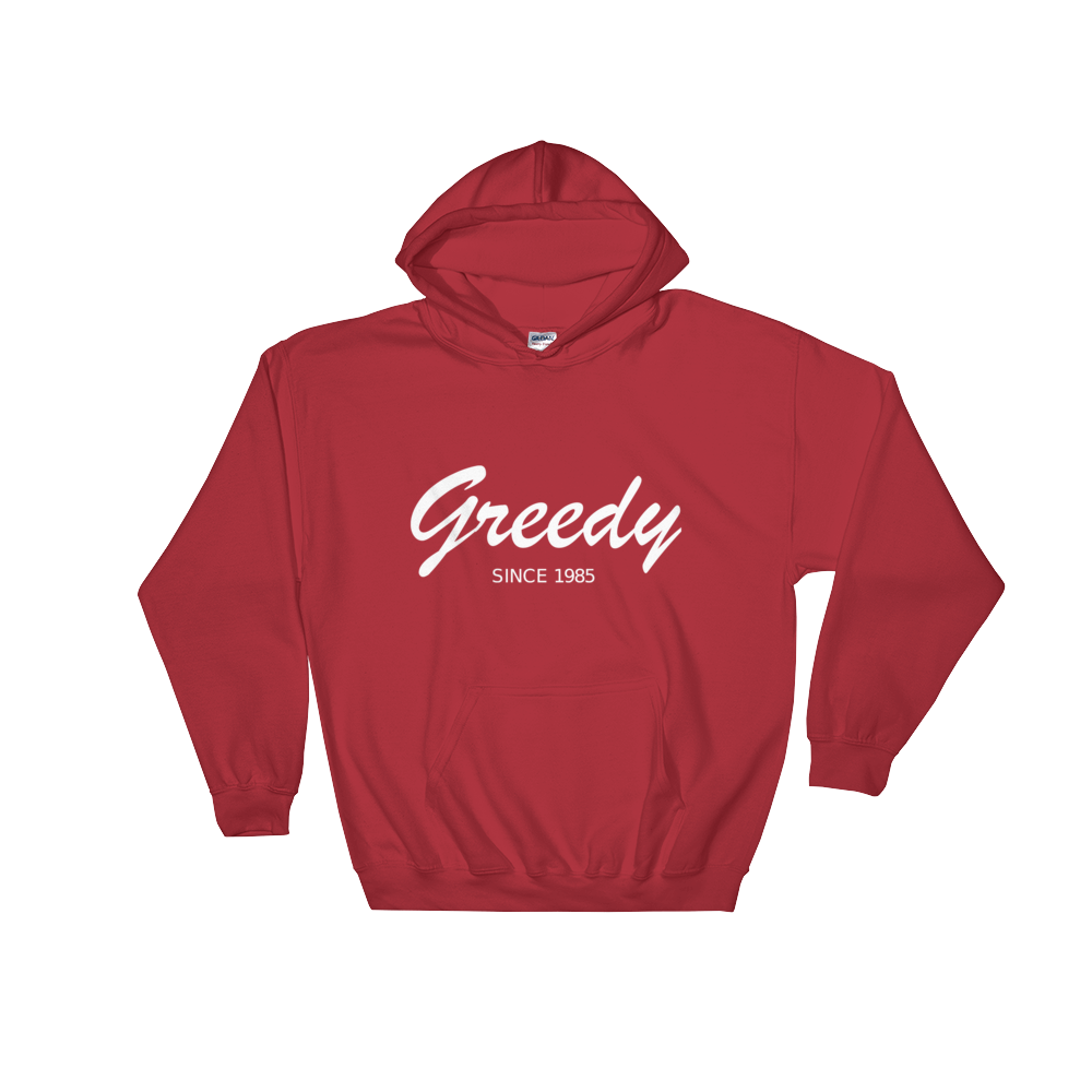 Greedy Unisex Hooded Sweatshirt, Collection Nicknames-Red-S-Tamed Winds-tshirt-shop-and-sailing-blog-www-tamedwinds-com